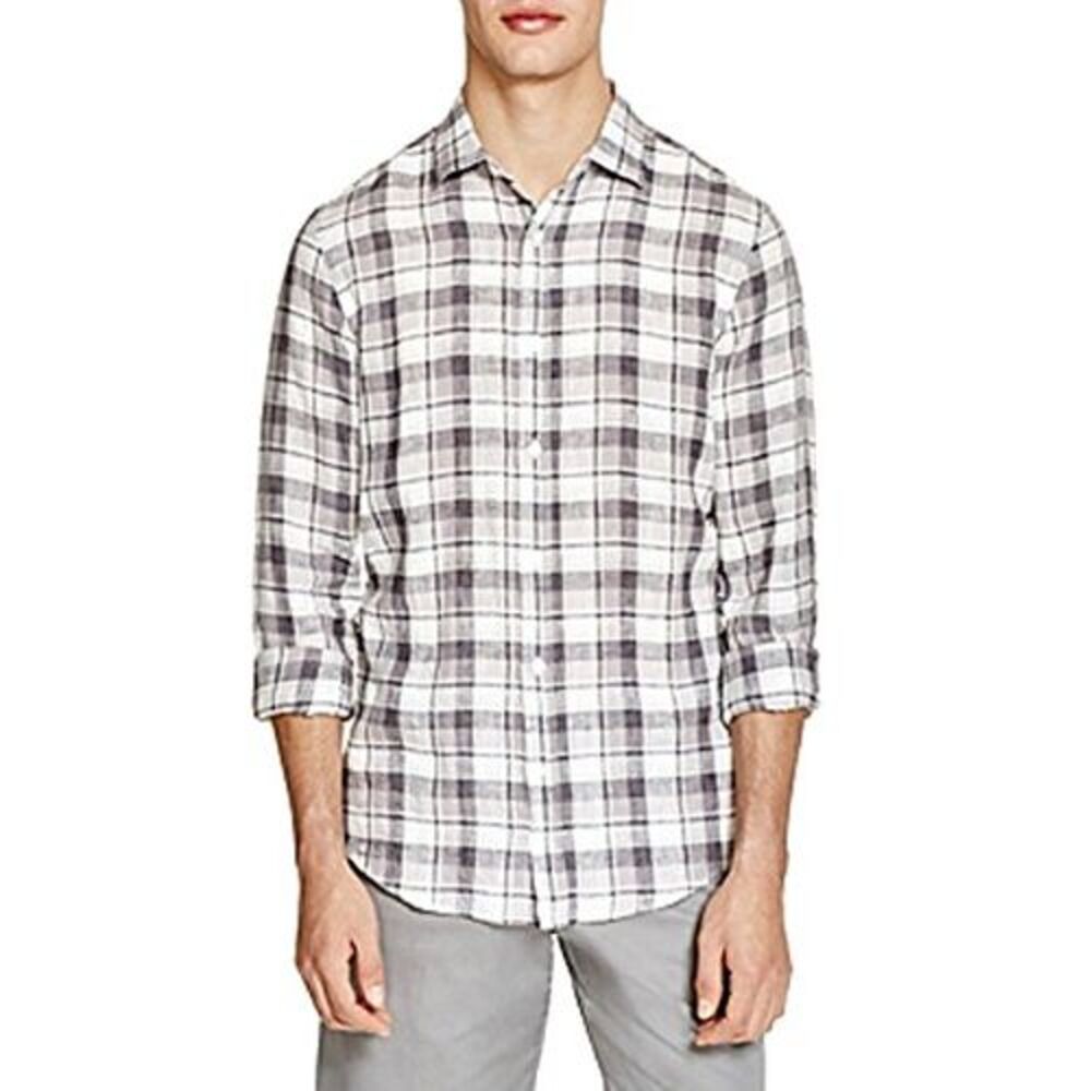 Plaid Linen Button-Down Shirt